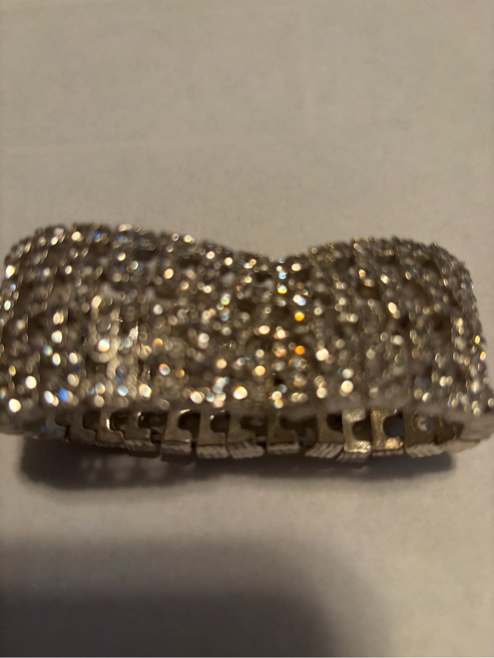 Silver Crystal Stretch Bracelet - Women's Accessories